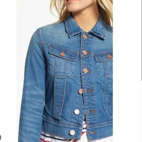 1901 Crop Denim Jacket Weekend Wash in Size S - Picture 14 of 15